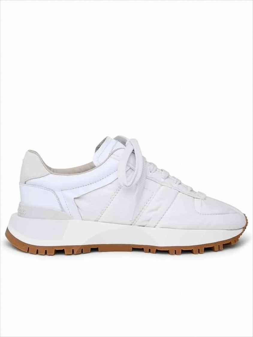 Low-Top Sneakers With Nylon Upper And Contrasting Sole