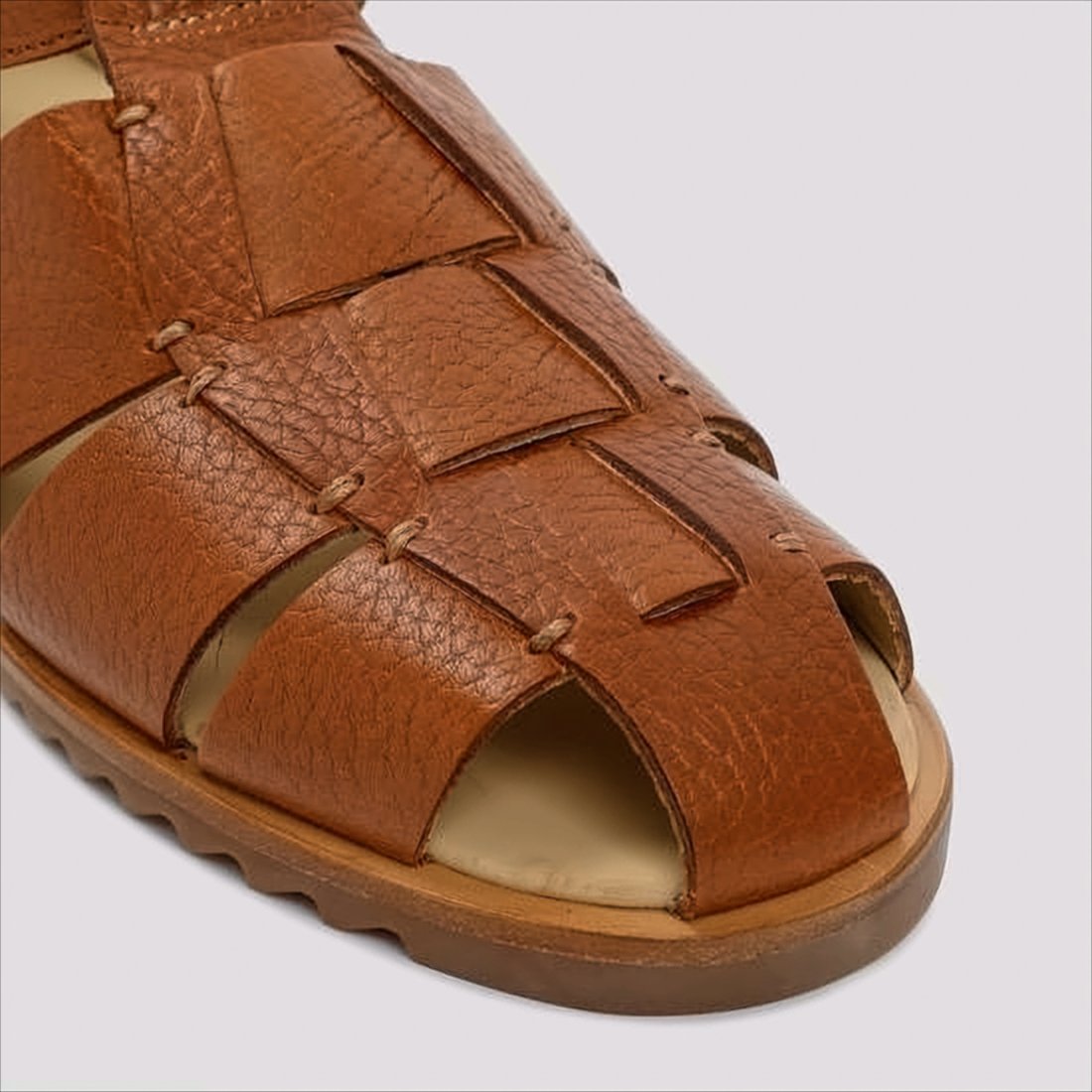 Fisherman Sandal with Textured Leather Straps