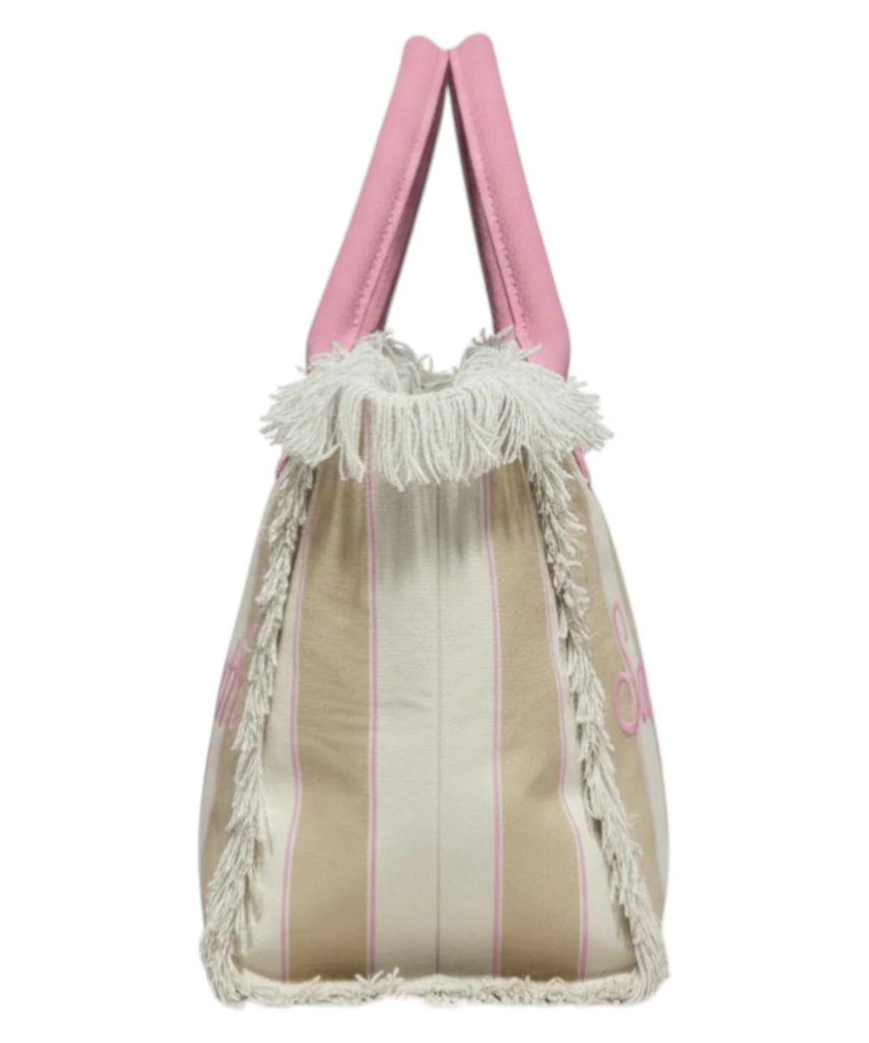 Spacious Tote Bag with Vertical Stripes