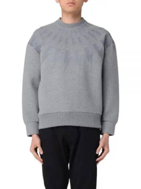 Relaxed Fit Grey Long-Sleeve Top with Ribbed Details