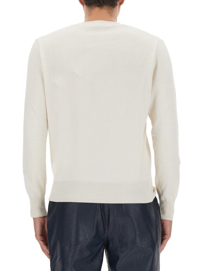 Cotton-Cashmere Blend Jersey With Embroidered Logo