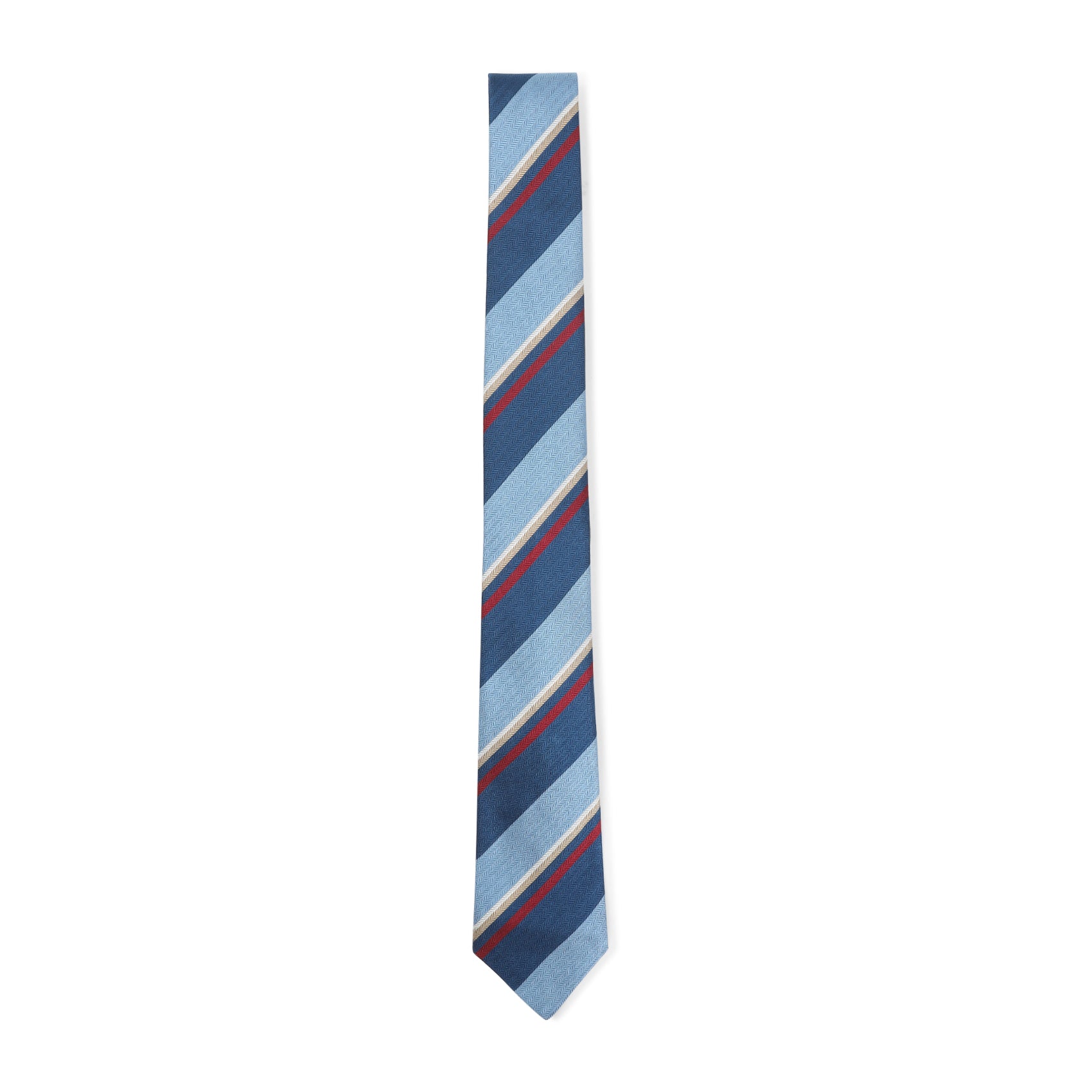 Slim Silk Tie with Diagonal Stripes