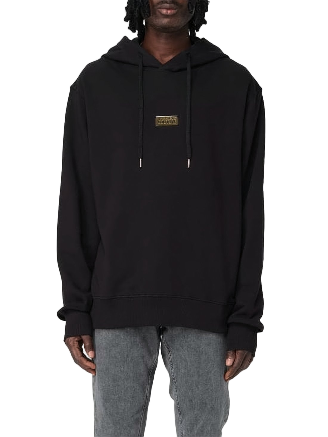 Versace Black Hoodie with Drawstring