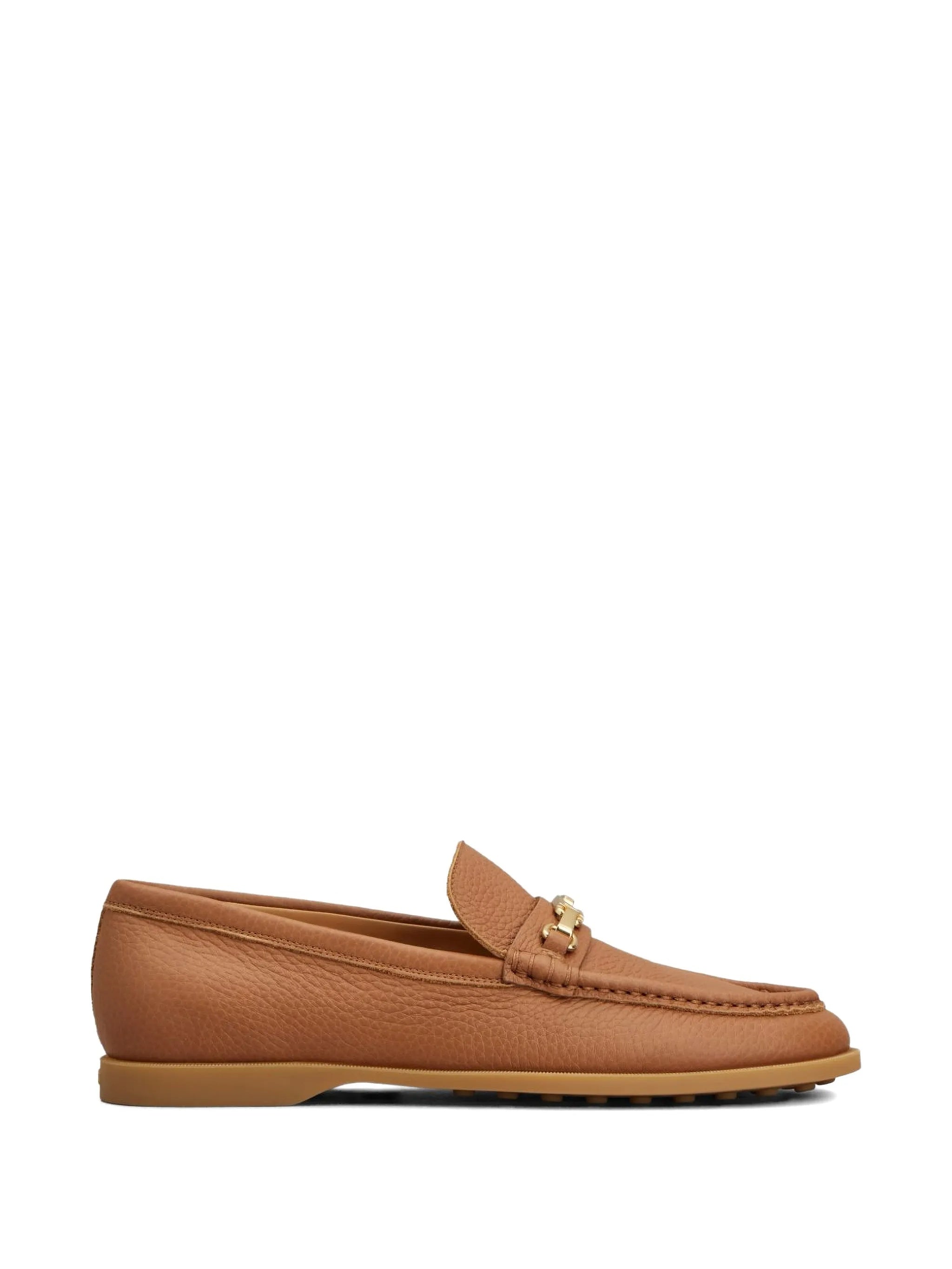 Calzature Textured Leather Bit Detail Loafers