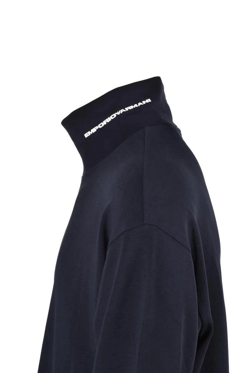 Mock Neck Black Technical Sweatshirt