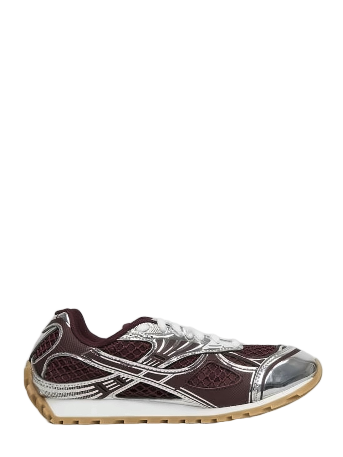 Burgundy Sneakers with Mesh Upper