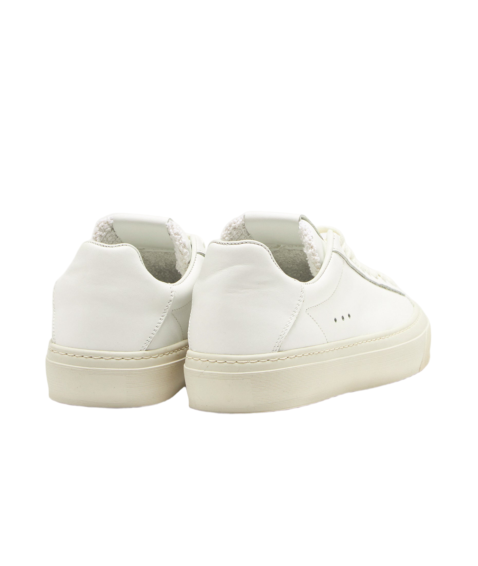 Leather Sneakers With Textured Rubber Sole