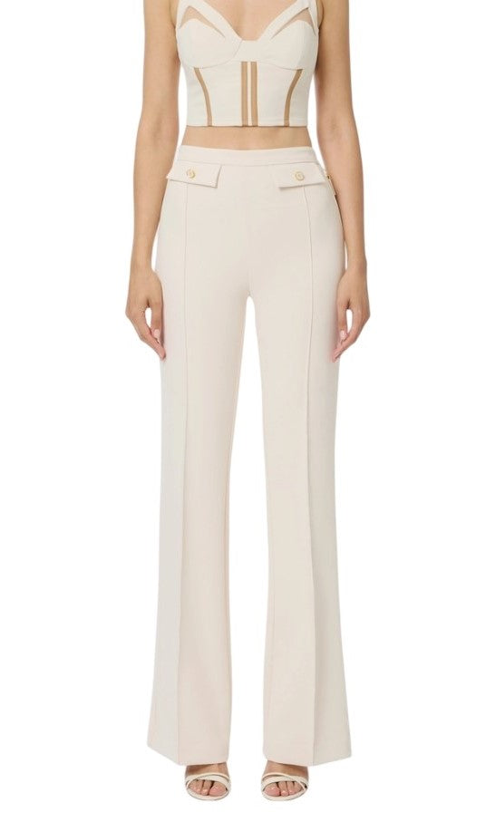 Palazzo Trousers With Enamelled Logo Buttons