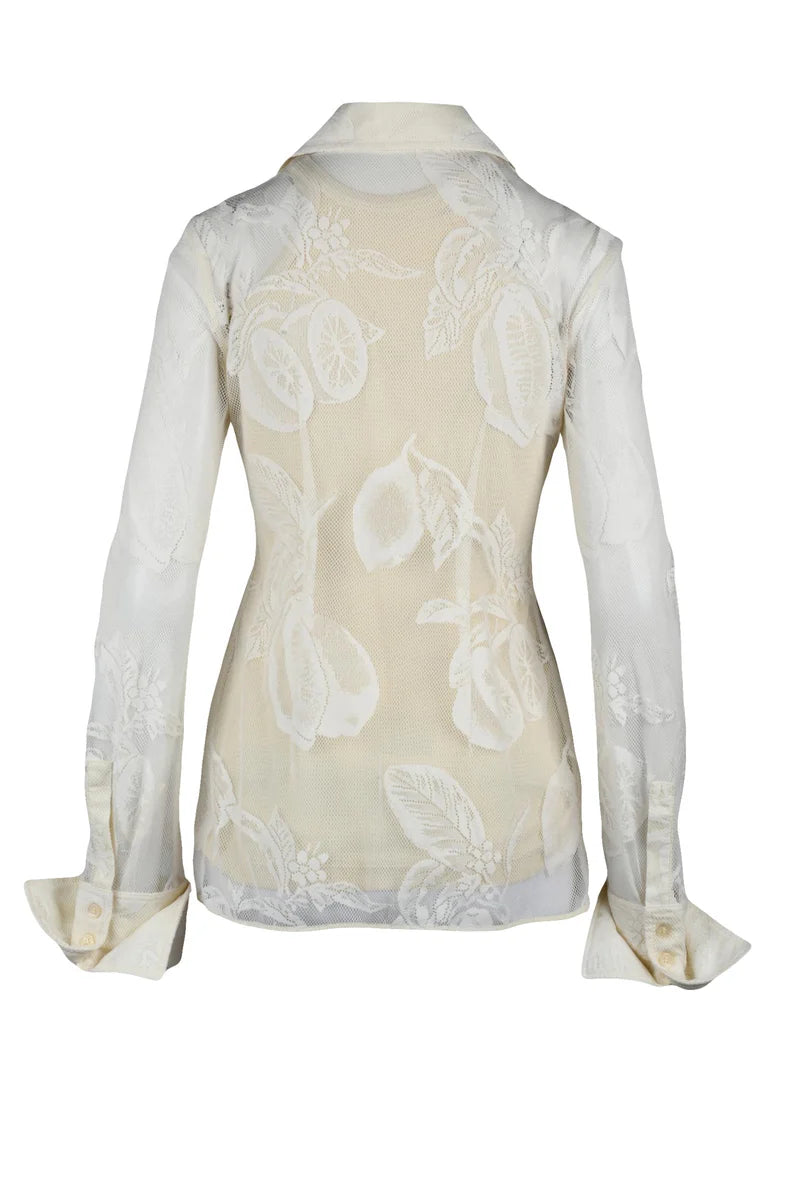 Cream Semi-Sheer Shirt