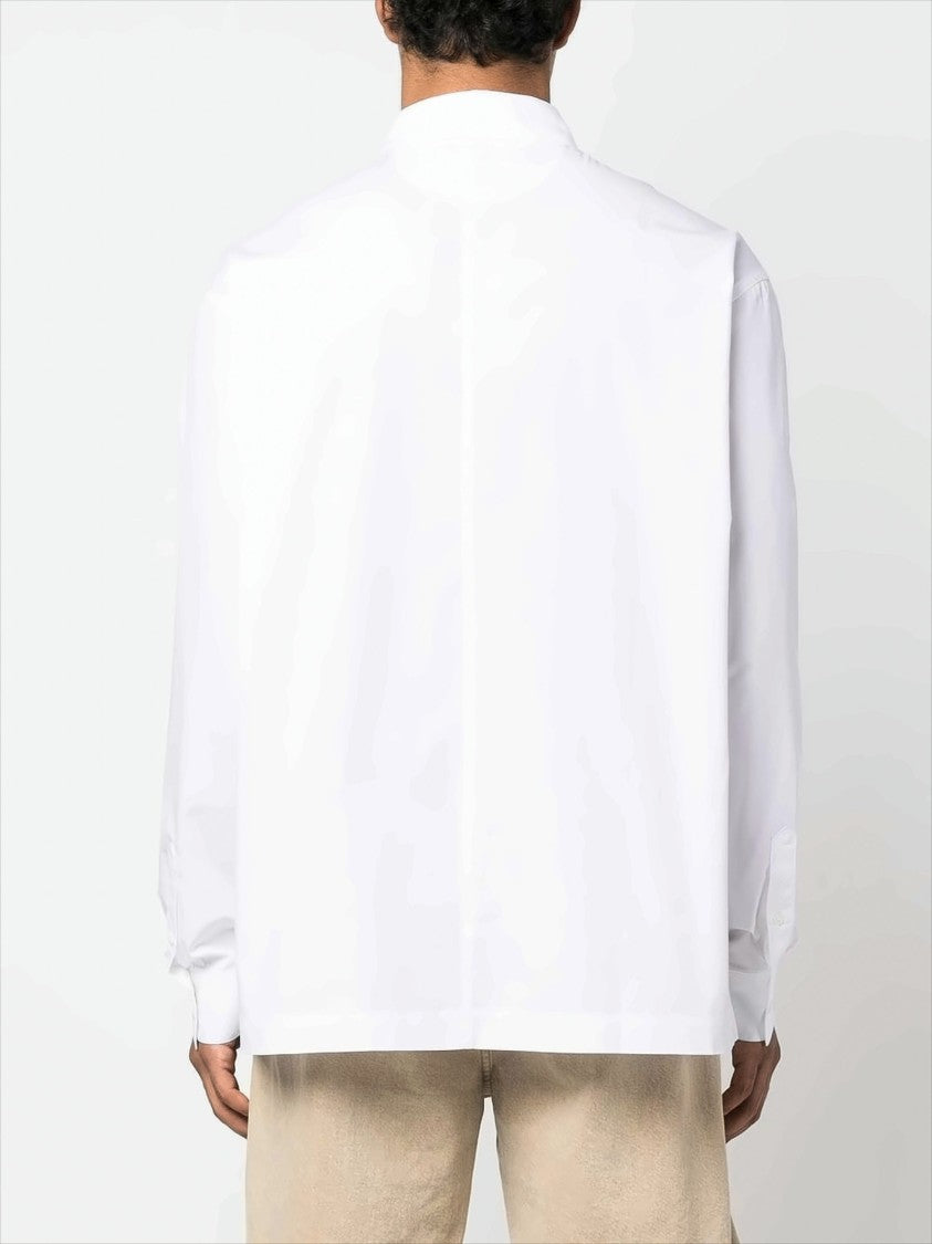 Long-Sleeve Cotton Shirt with Embroidered Sun Motif