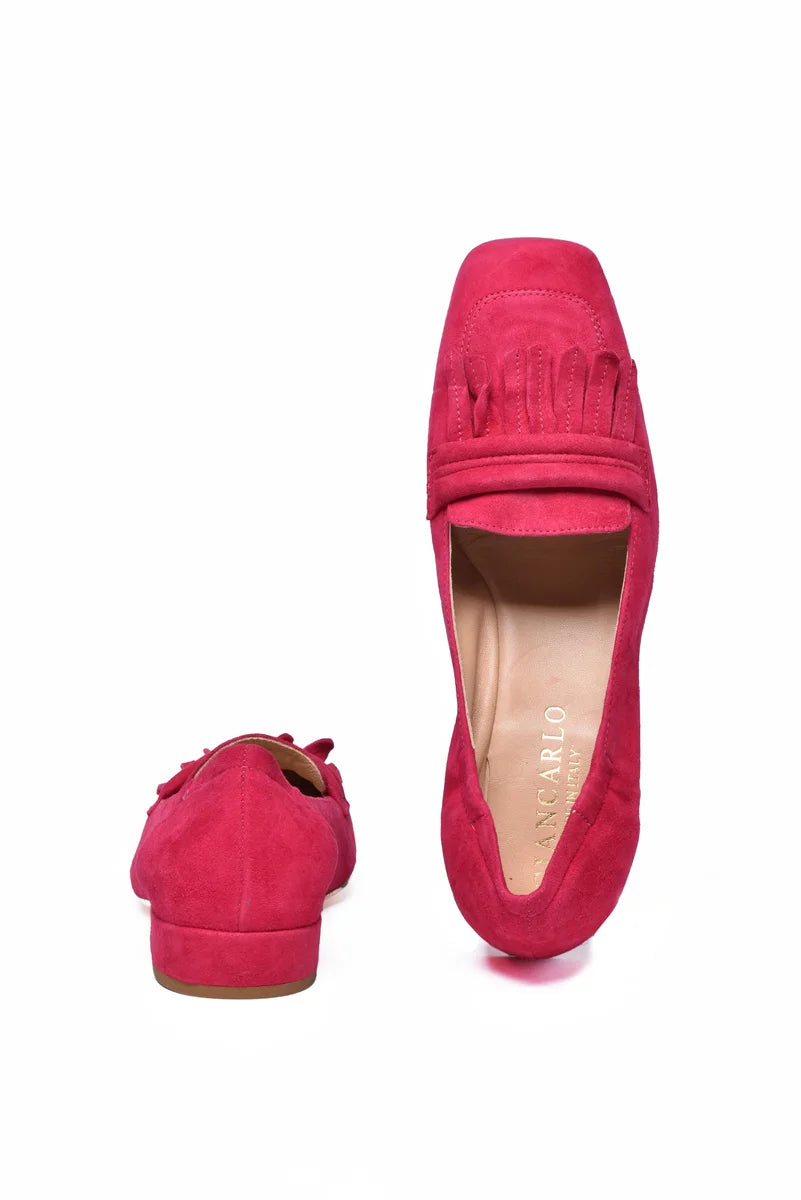 Suede Loafer - Fuchsia