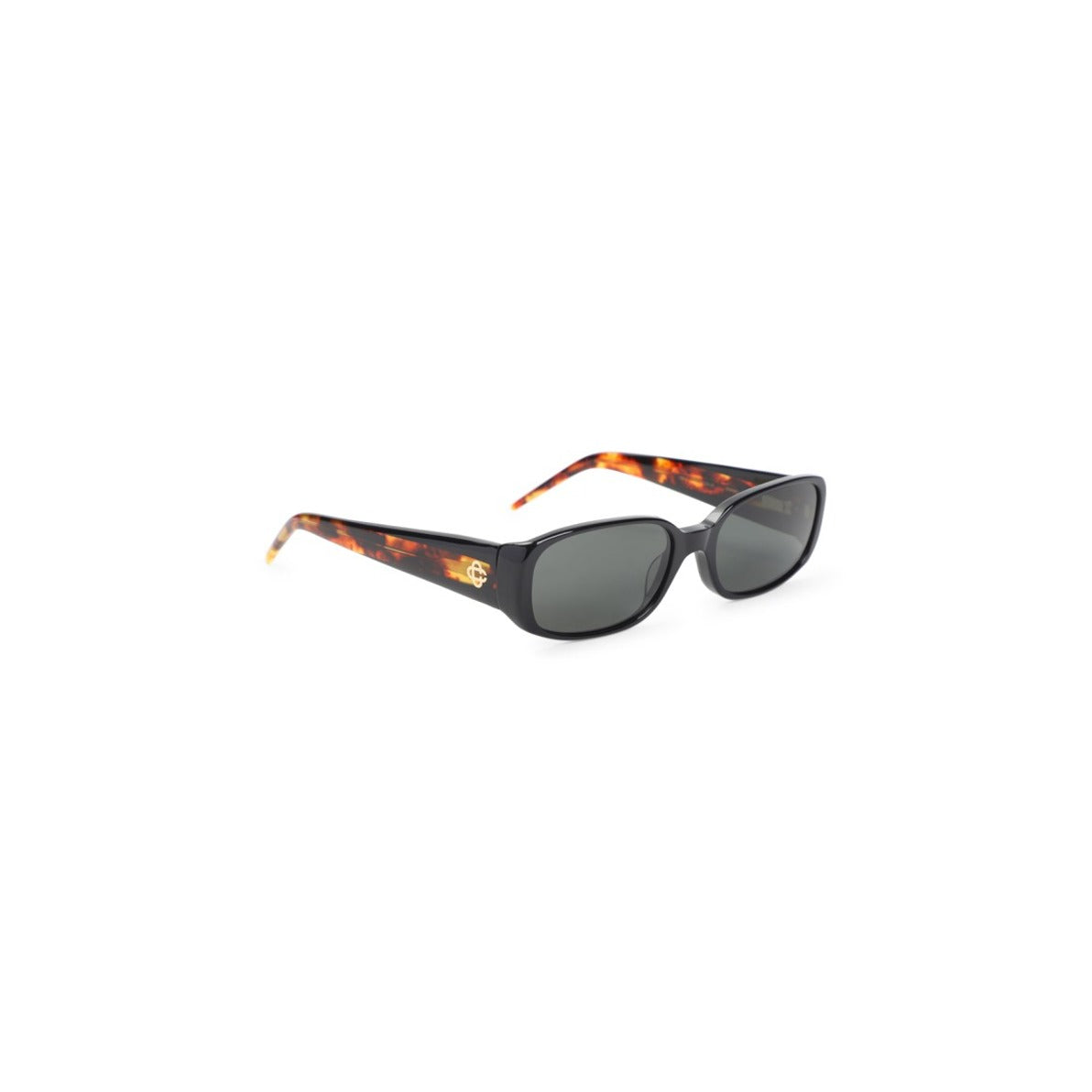 Bold Rectangular Frame Sunglasses With Tortoiseshell Accents