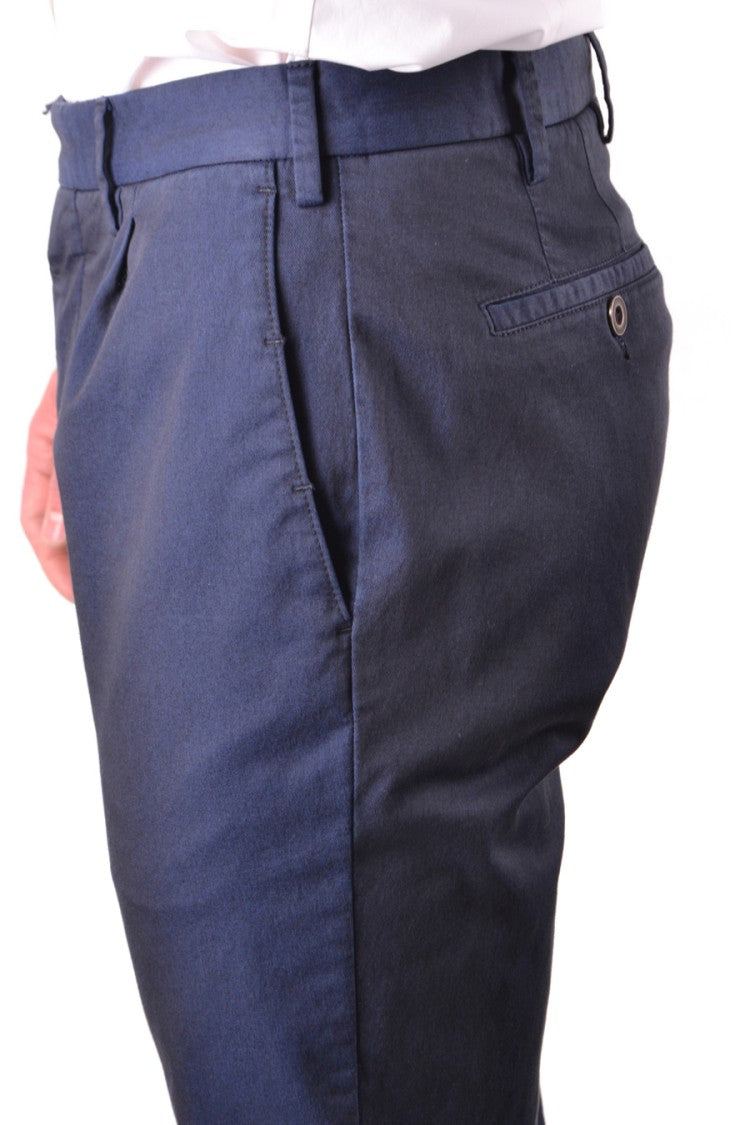 Tailored Blue Trousers With Straight Leg Design