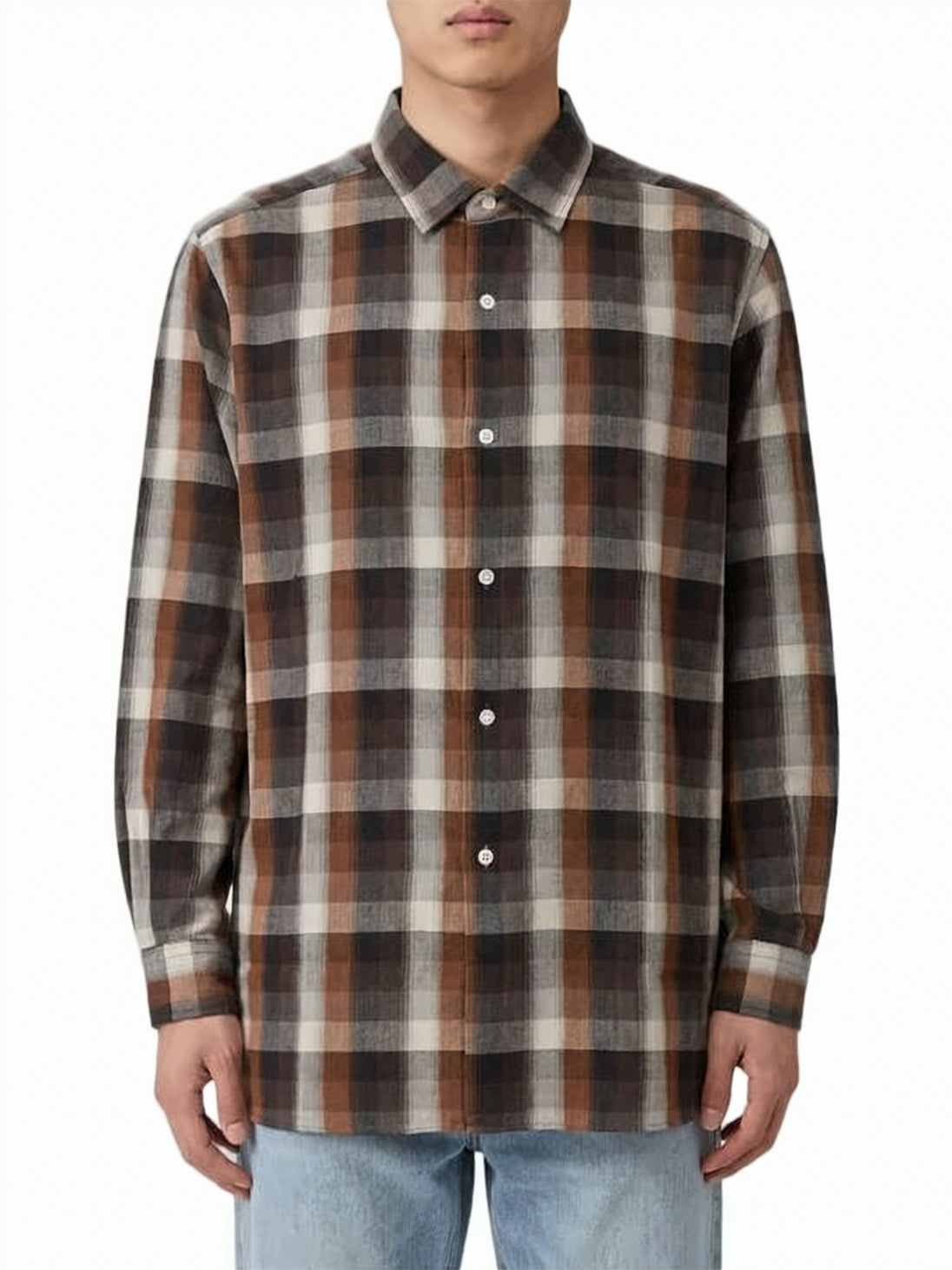 Long-Sleeve Casual Shirt with Classic Collar