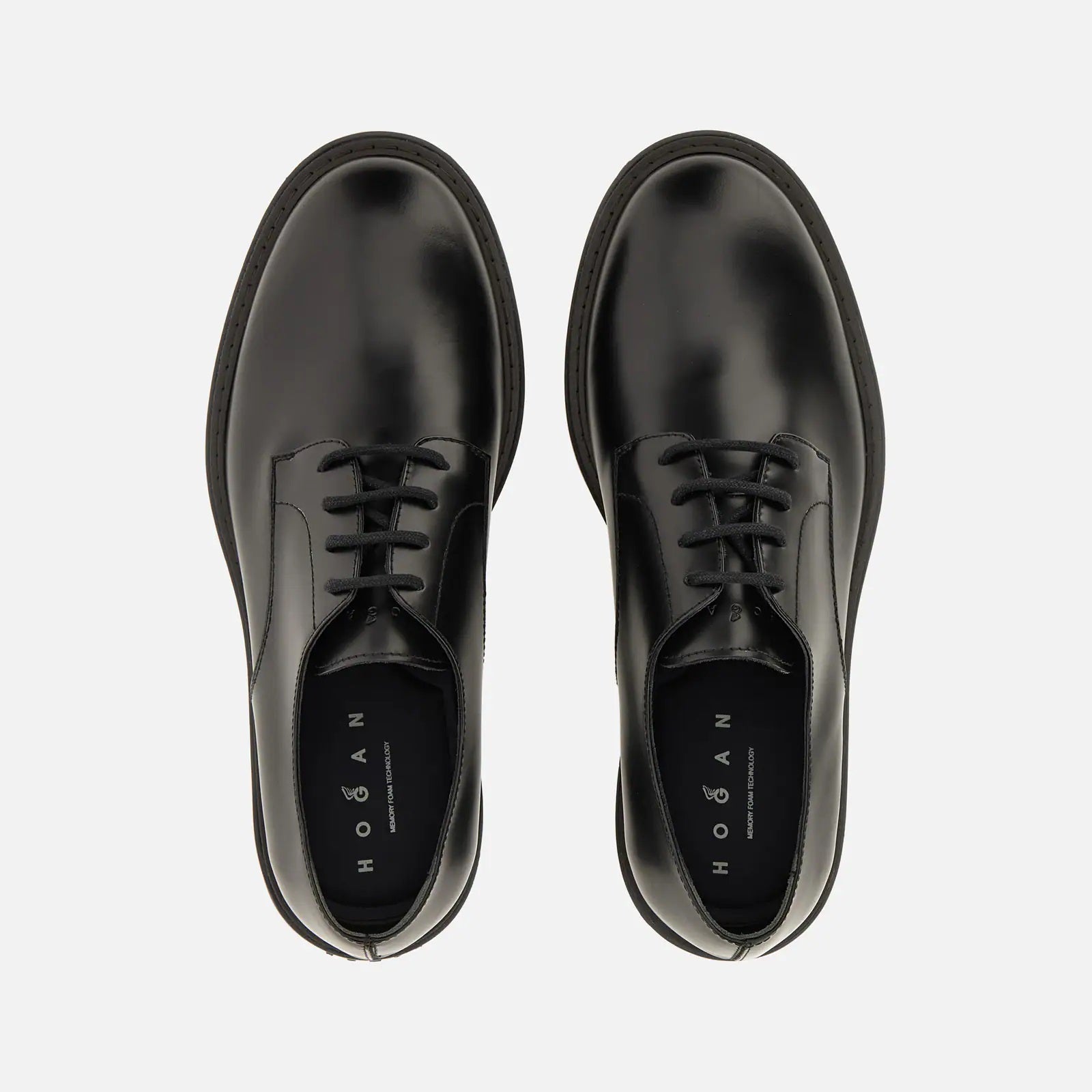 H704 Derby Lace-Up Shoes in Black Calfskin
