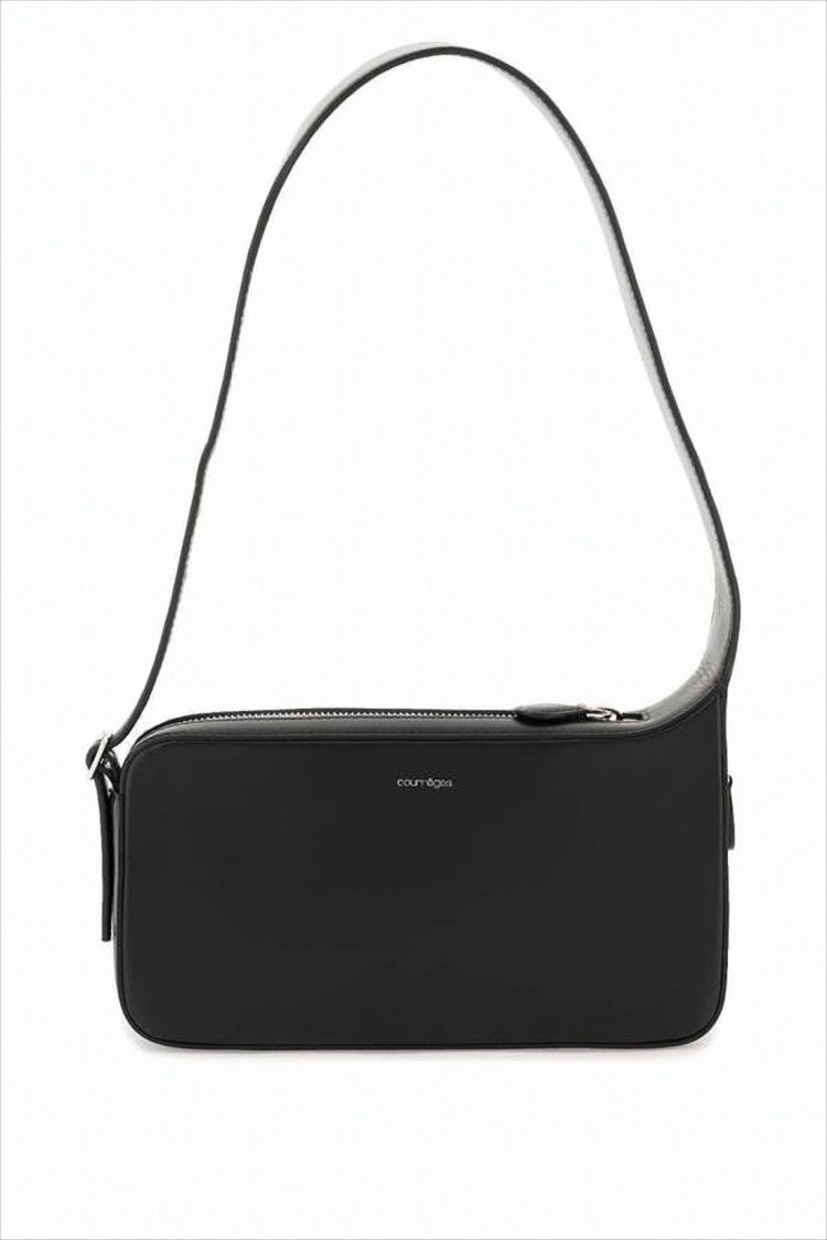Rectangular Minimalist Shoulder Bag in Smooth Cowhide Leather