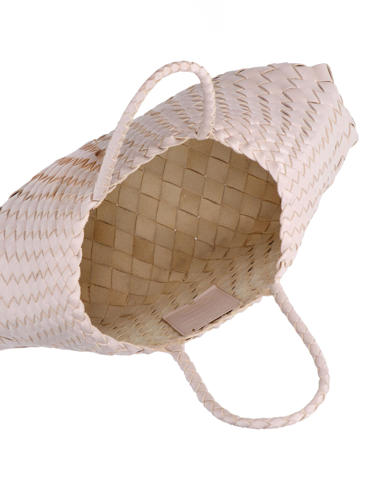 Cream Santa Croce Braided Leather Handbag