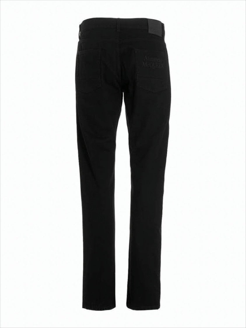 Classic Tailored Black Straight Pants with Subtle Logo