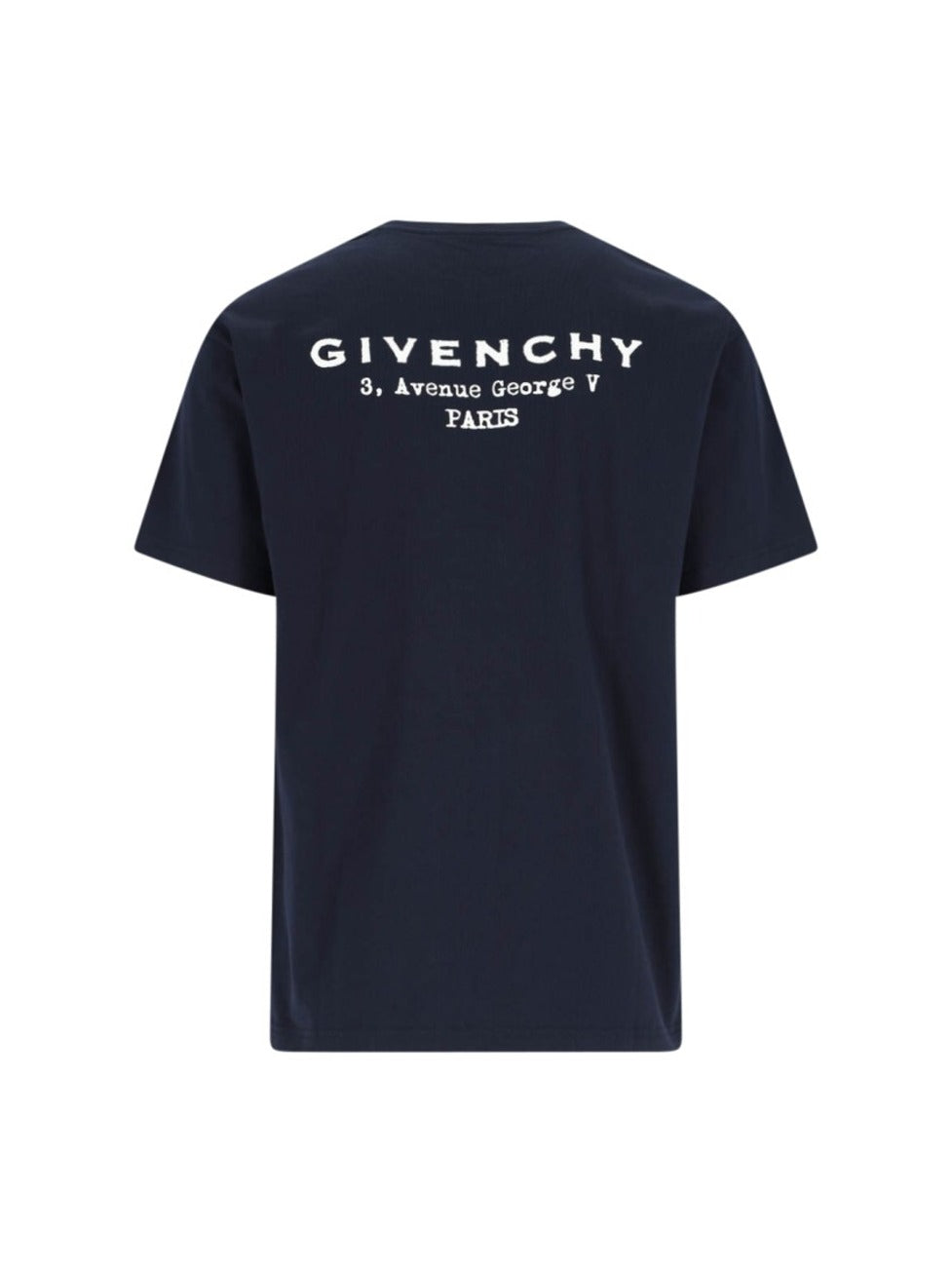 Navy Cotton T-Shirt With Bold White Logo Print