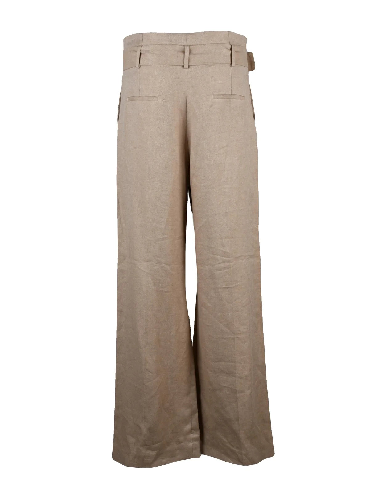 Eleventy High Waist Linen Pants - Beige