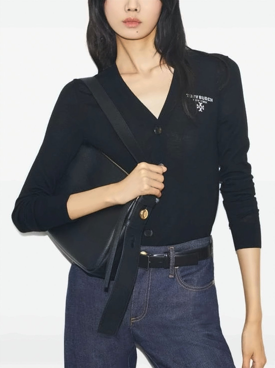 Textured Cowhide Leather Shoulder Bag