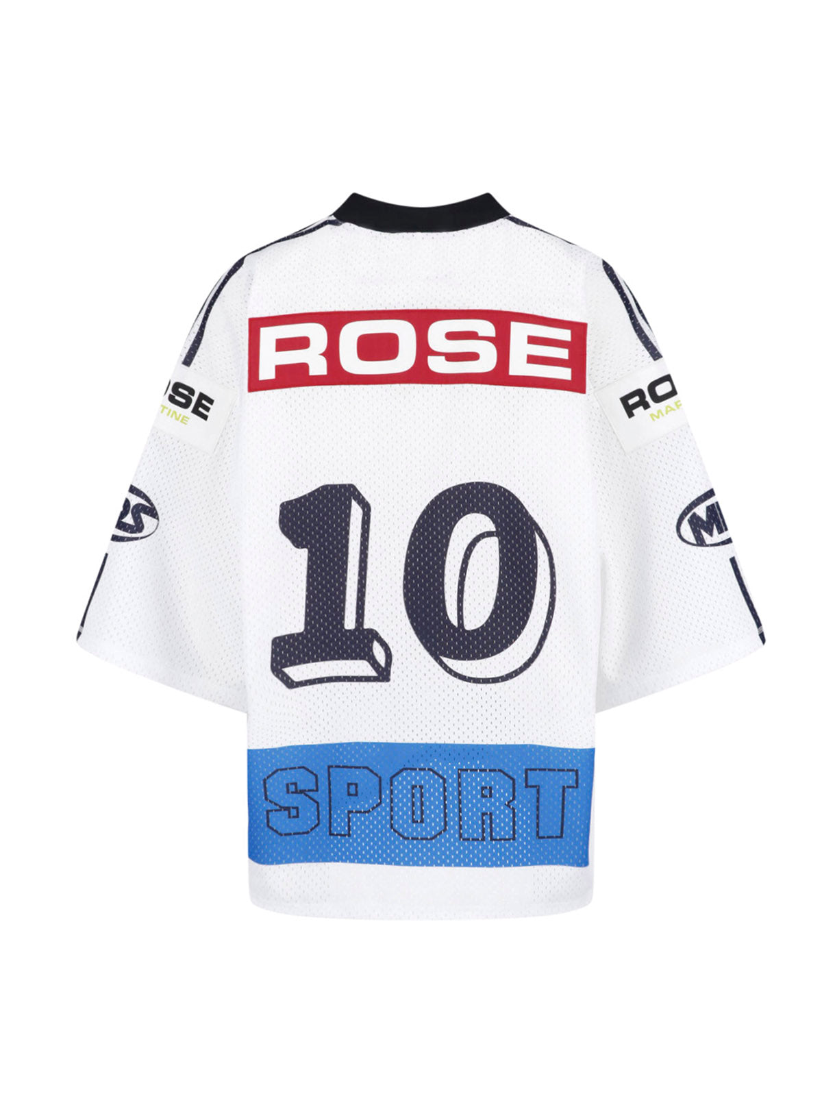 White Relaxed Fit Graphic Sports Jersey