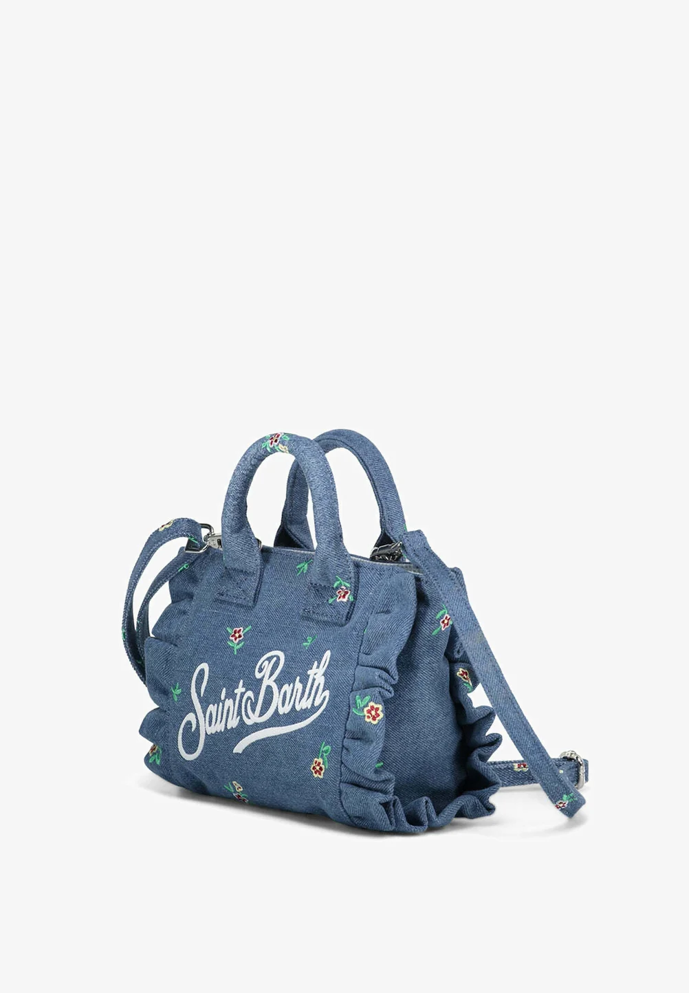 Rectangular Handbag with Floral Embroidery
