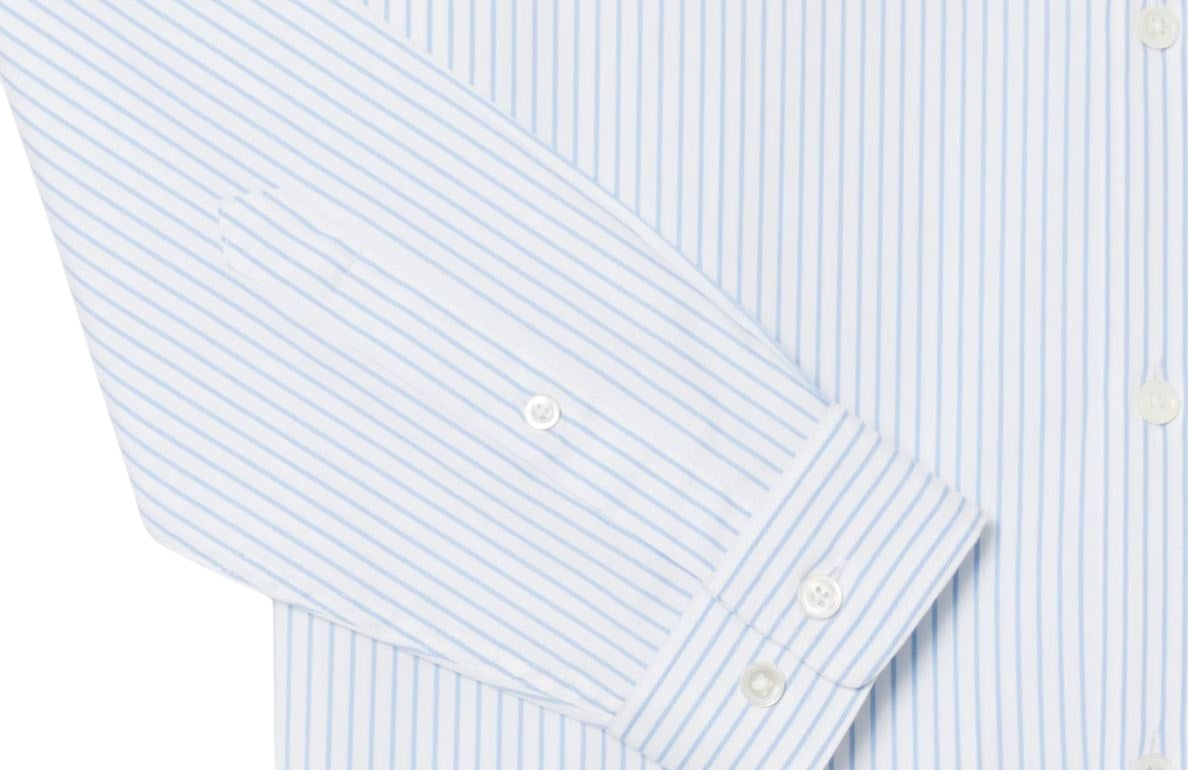Pinstriped Casual Shirt with Mother-of-Pearl Buttons