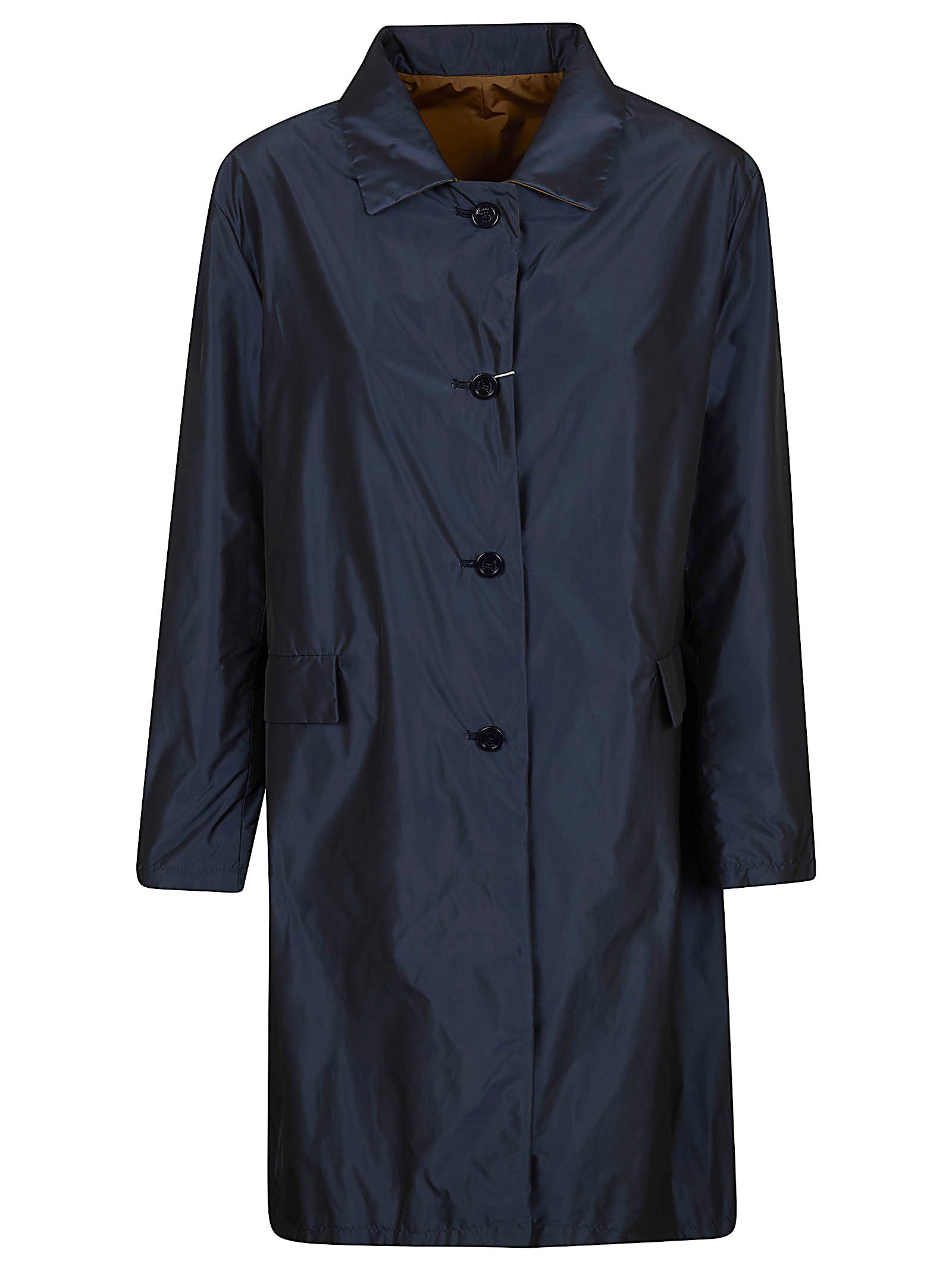 Reversible Blue Polyester Jacket with Design