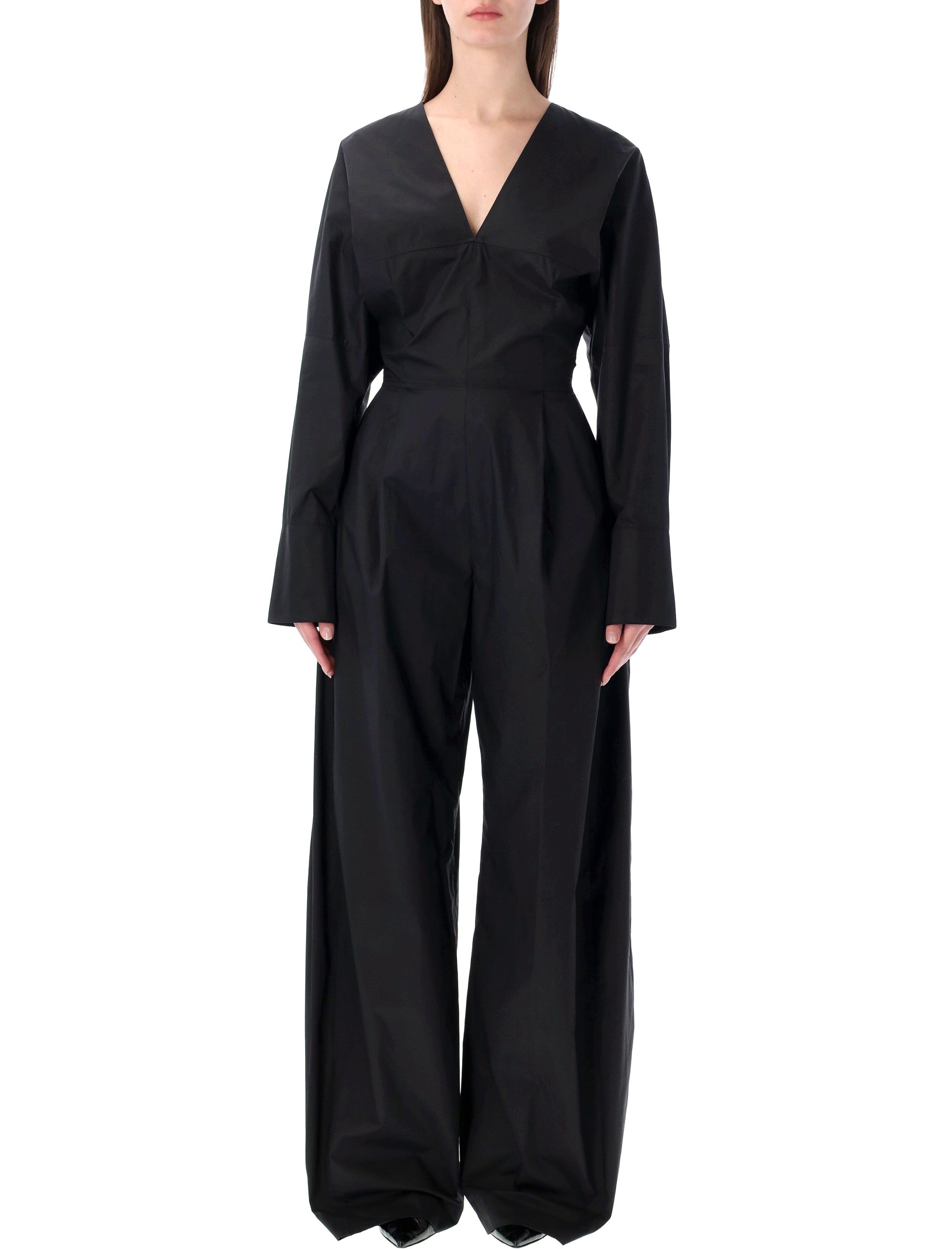 Poplin Drew Jumpsuit With Cinched Waist
