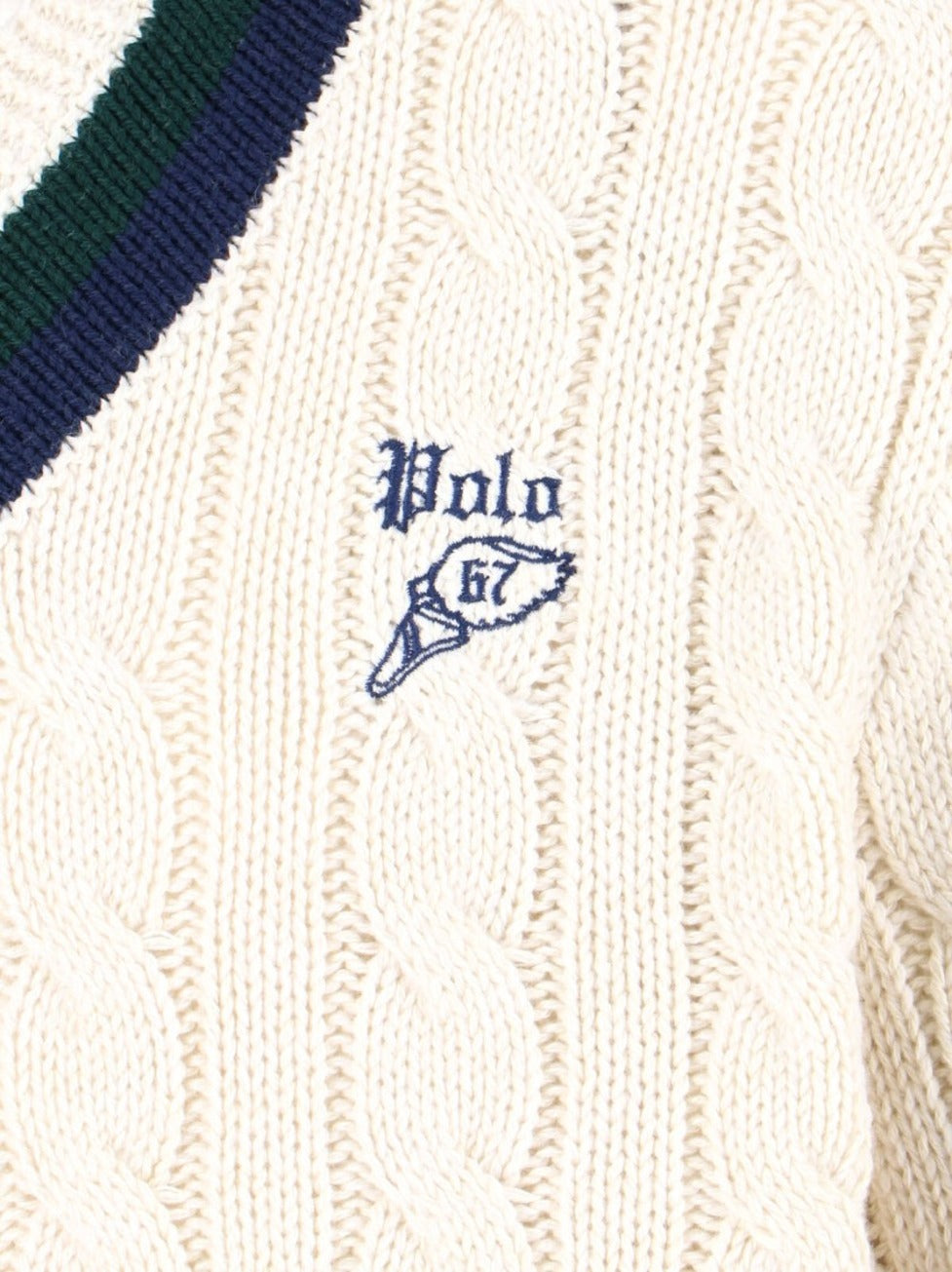 Cable-Knit Cricket Sweater Cream