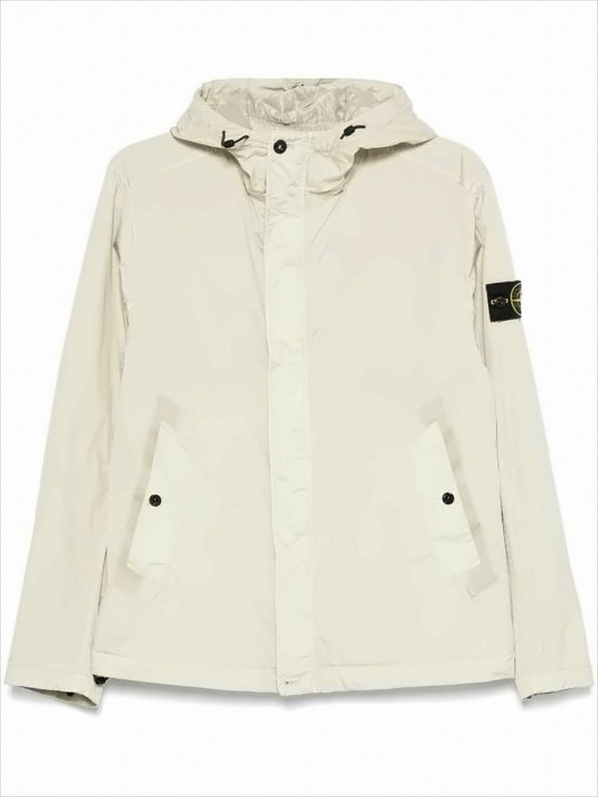 Minimalistic Nylon Jacket with Adjustable Hood