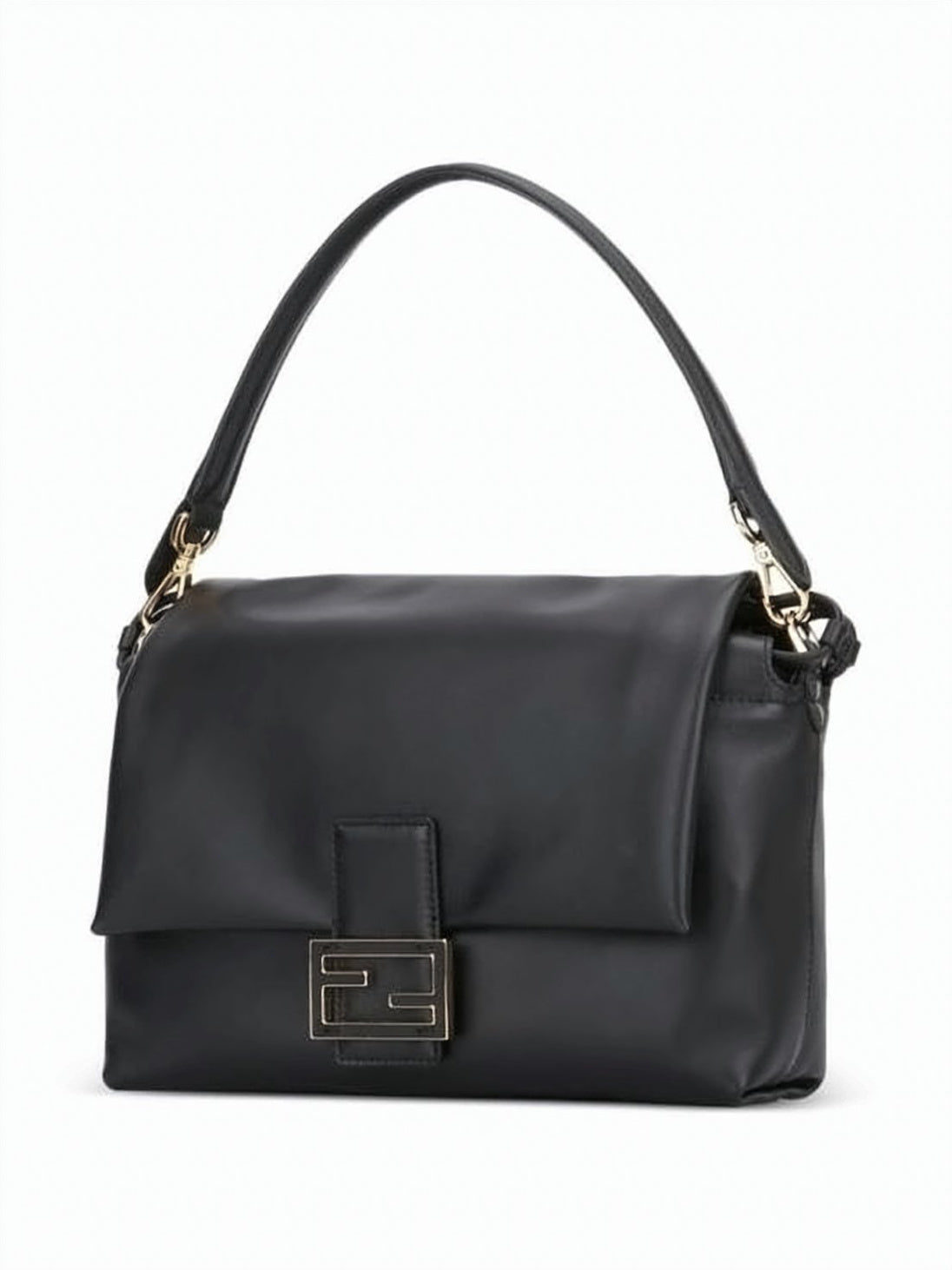Medium Structured Handbag With Geometric Metal Clasp