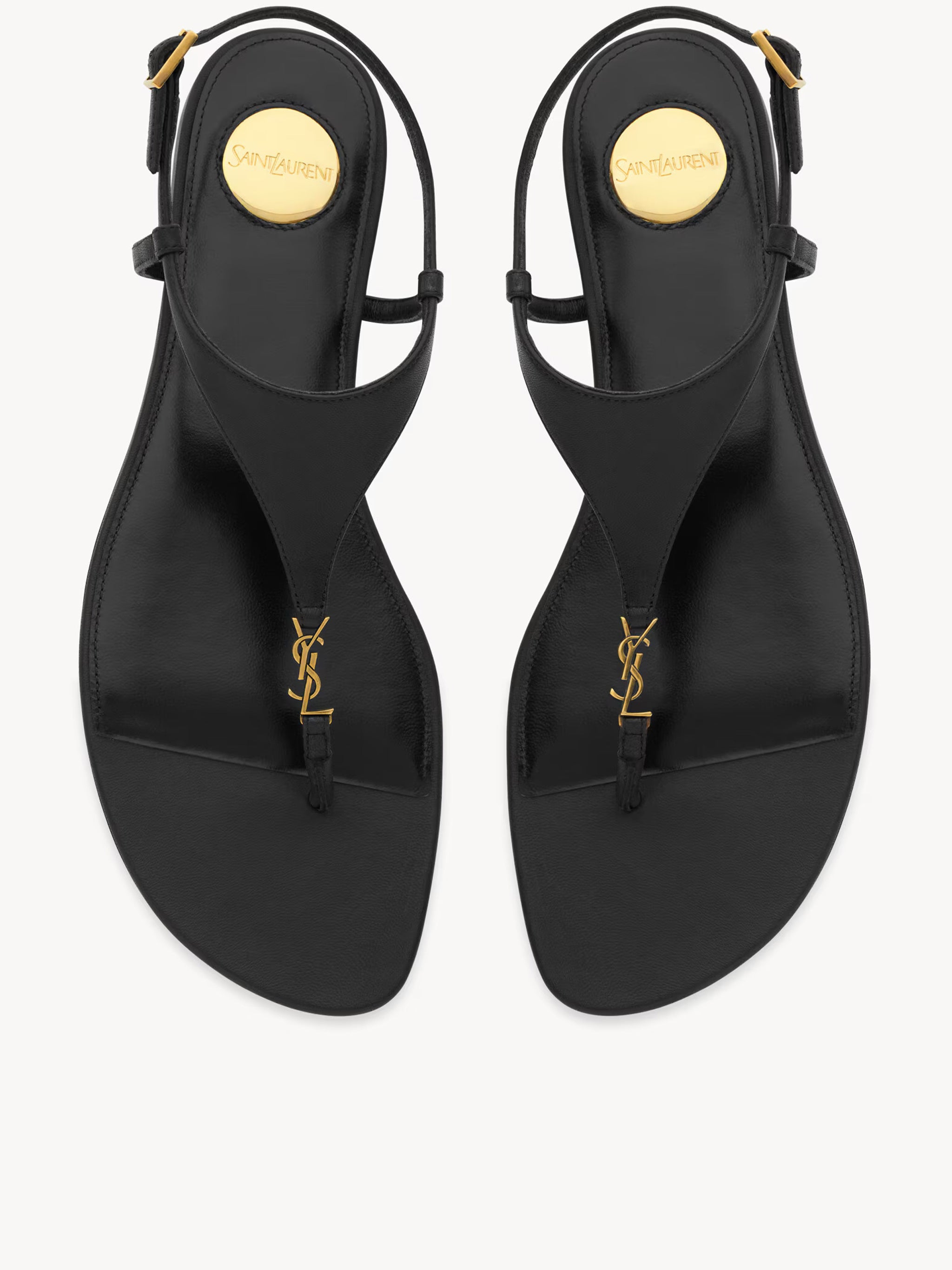 Black Sandali Cassandre T-Strap Sandals