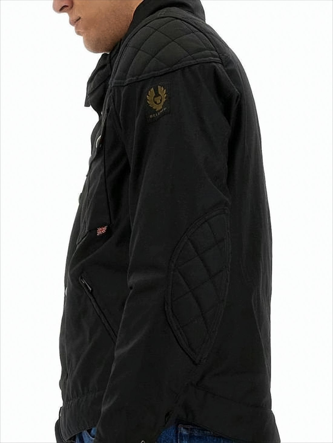 Cropped Quilted Jacket with High Collar