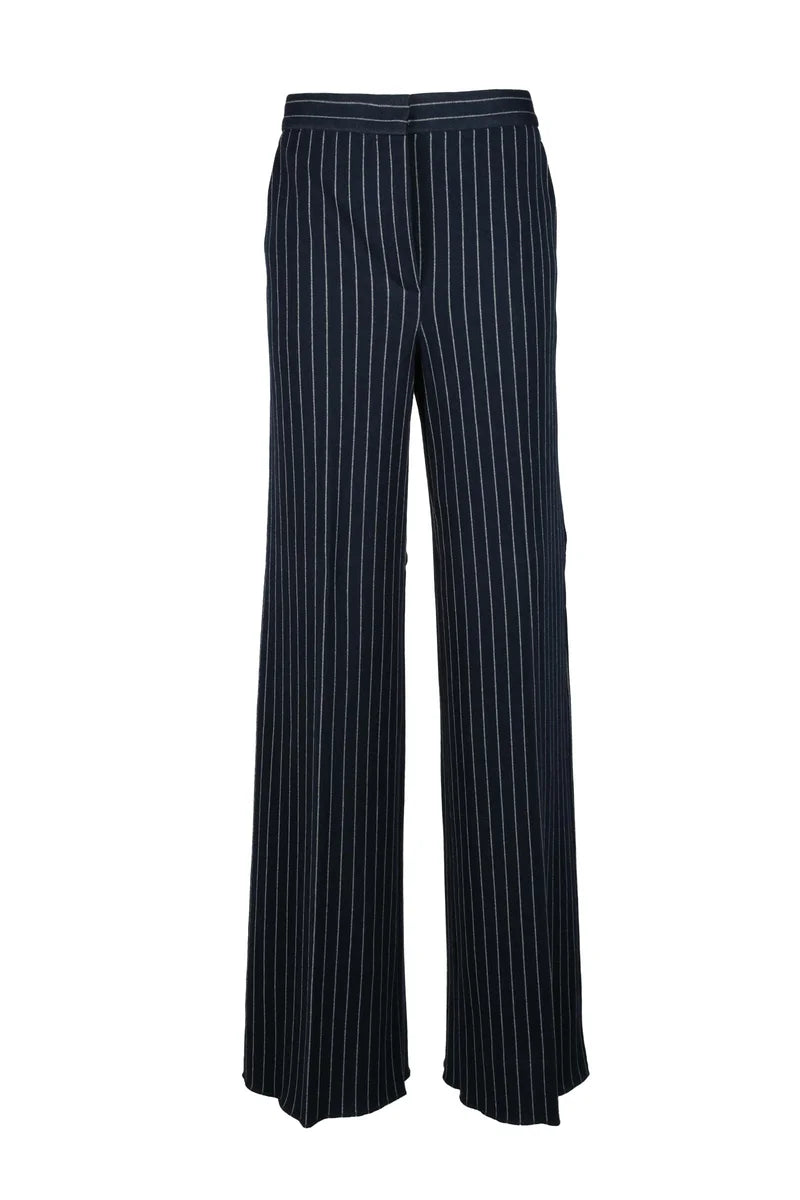 Women's Cotton Cashmere Silk Blend Trousers - Blue