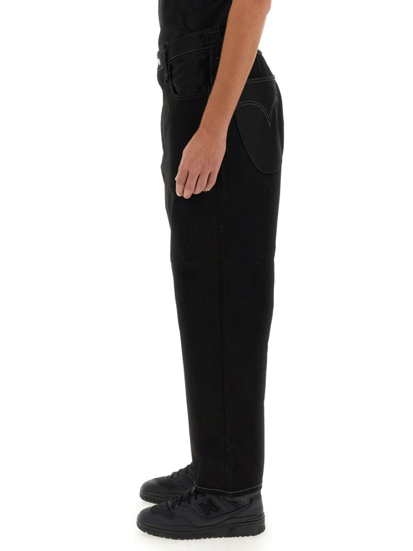 High-Waisted Wide-Leg Pants With Distinctive Stitching