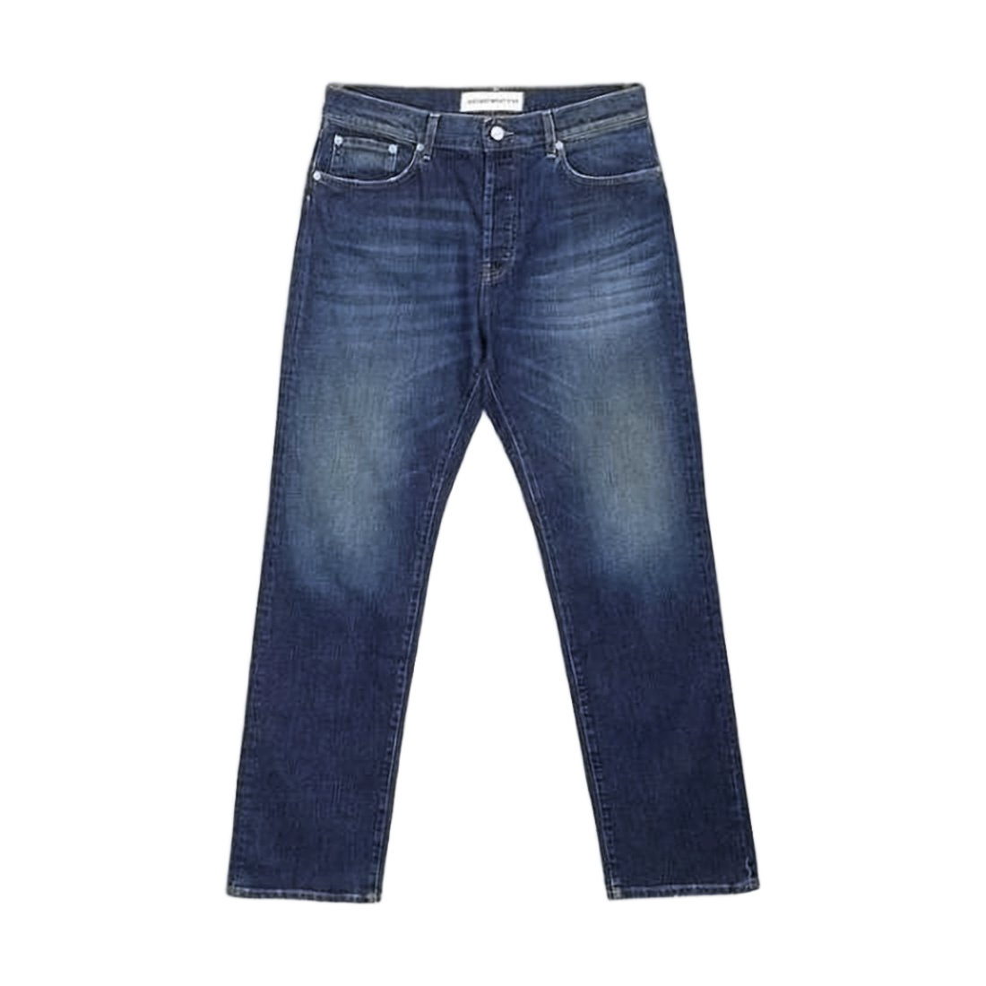 Classic Straight-Leg Denim Pants With Subtle Fading And Whiskering