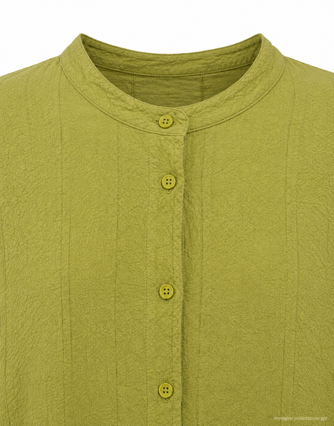 Olive Long Button-Front Dress with Fluid Silhouette