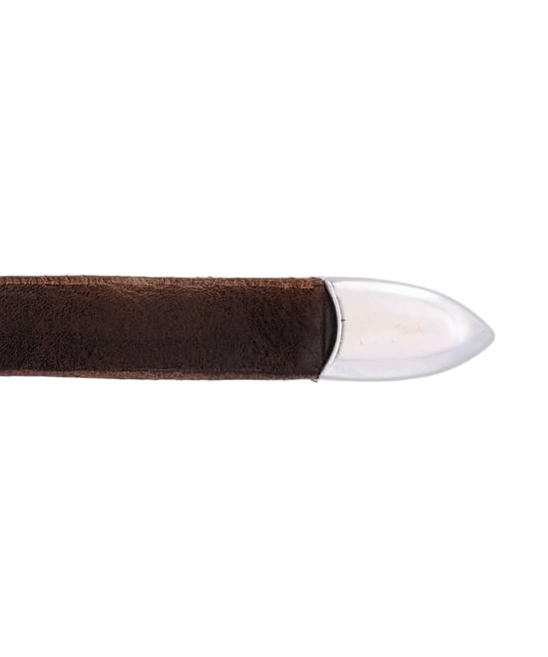 Calf Leather Regular Belt with Polished Silver Buckle