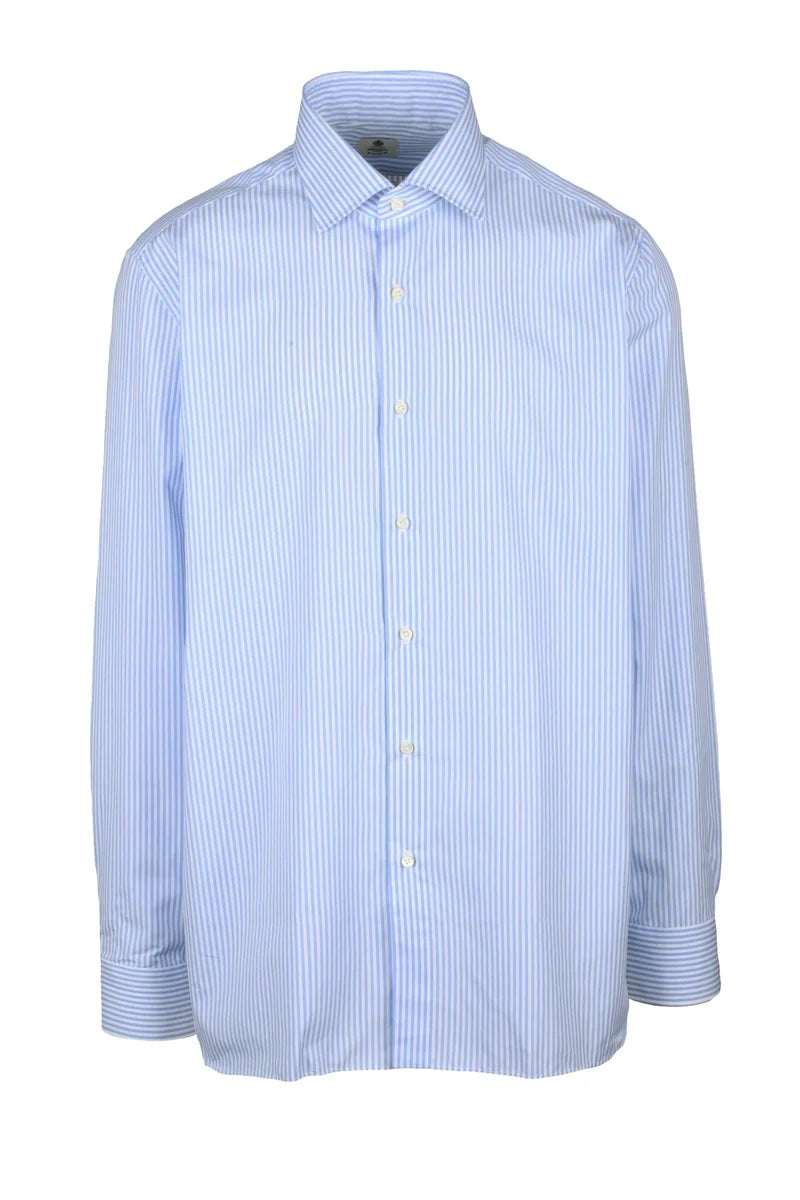Cotton Shirt - White/Light Blue