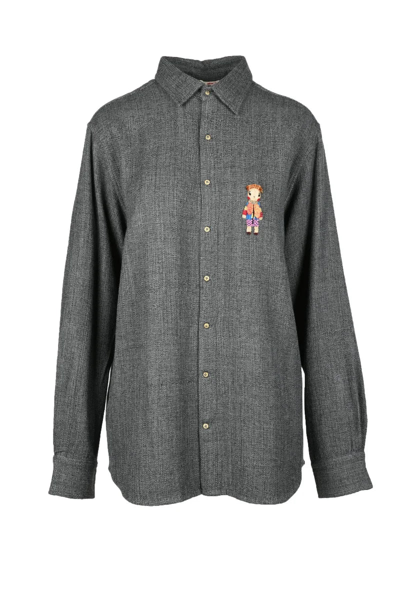 Oversize Wool Shirt - Grey