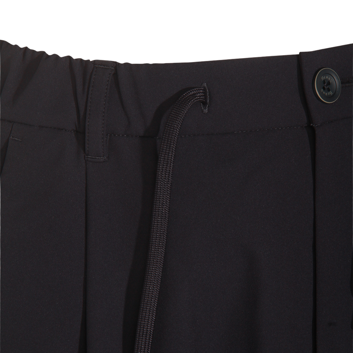 Relaxed Fit Black Trousers With Tapered Leg And Button Closure