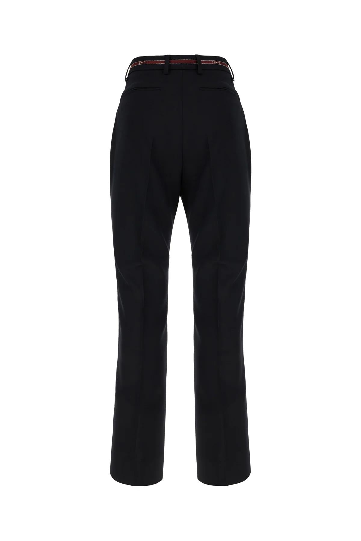 Tailored Black Trousers with Mid-Rise Waist