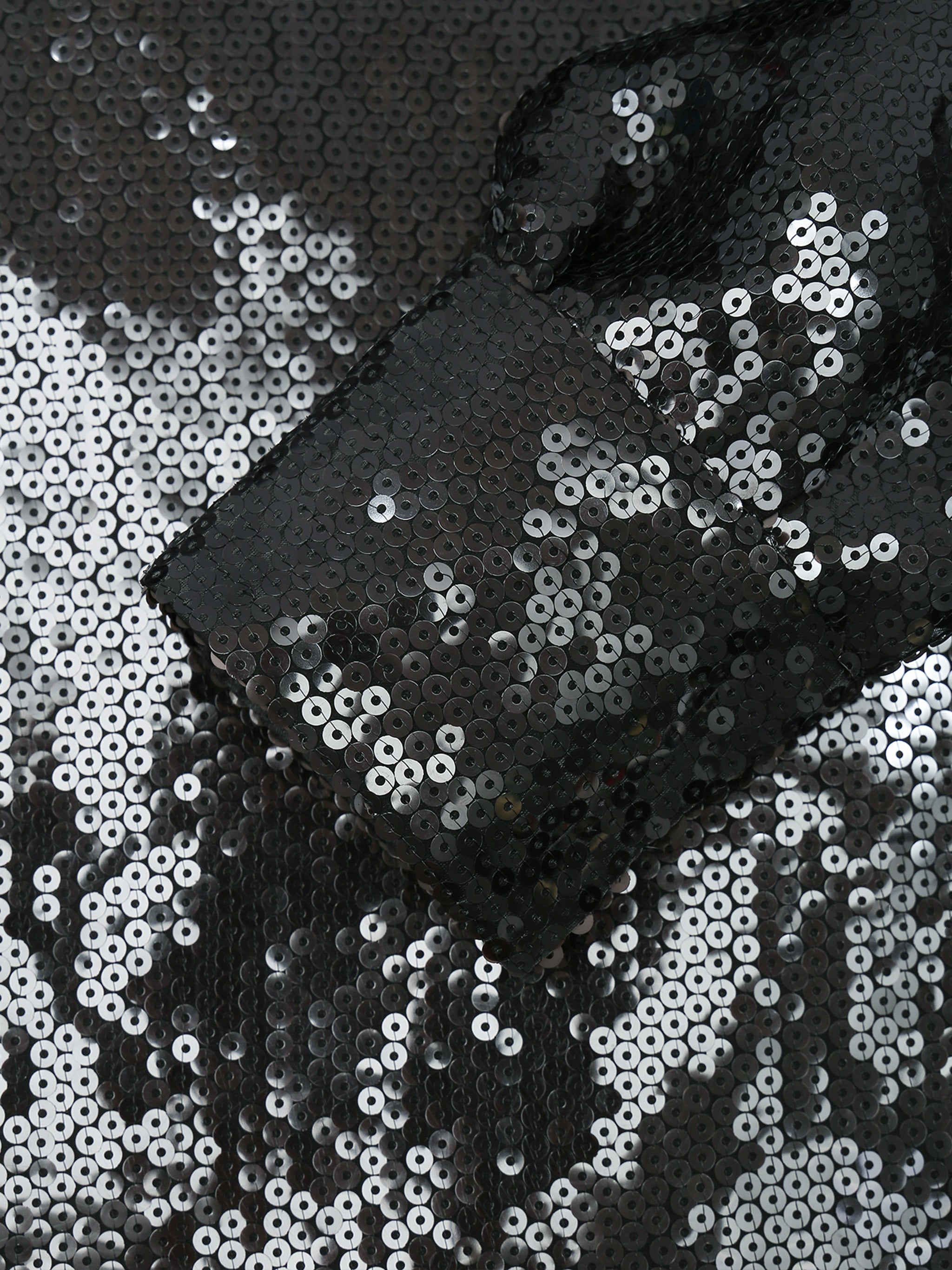 Black Sequin-Embellished Polyester Shirt
