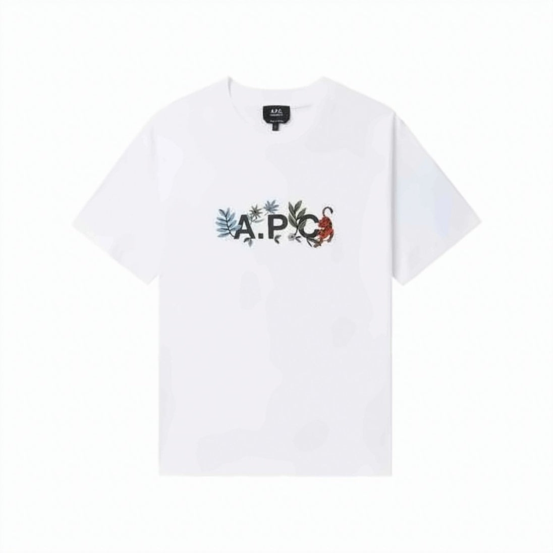 Short-Sleeve Cotton T-Shirt with Botanic Graphic Design