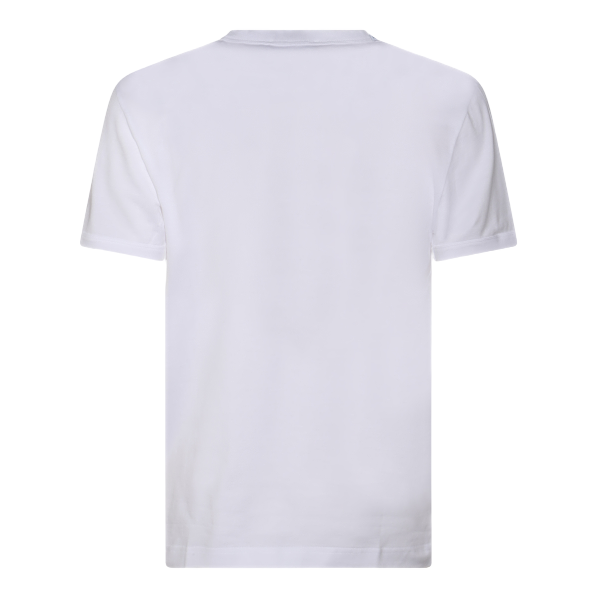 Classic White Short-Sleeve T-Shirt with Embroidered Emblem