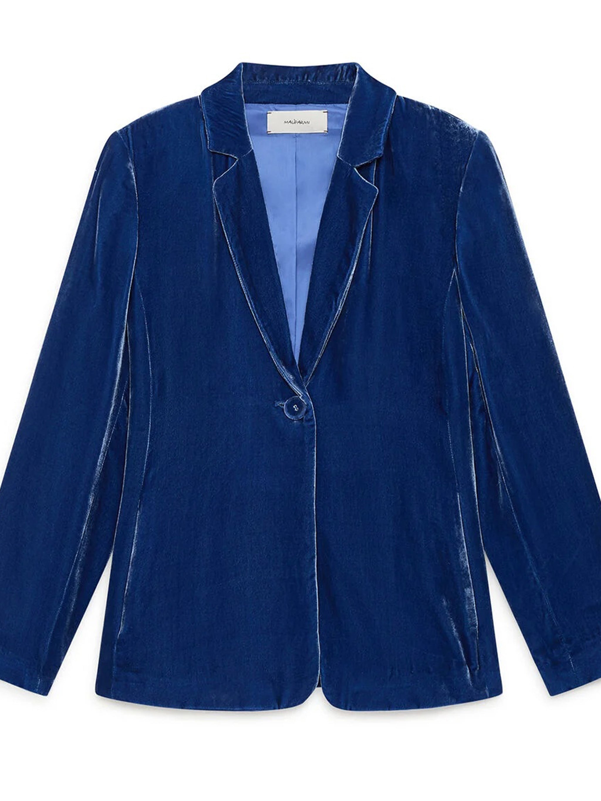Blue Velvety Tailored Viscose Jacket
