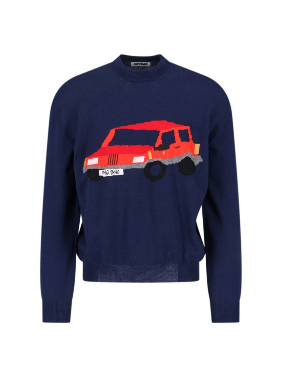 Deep Navy Graphic Car Sweater