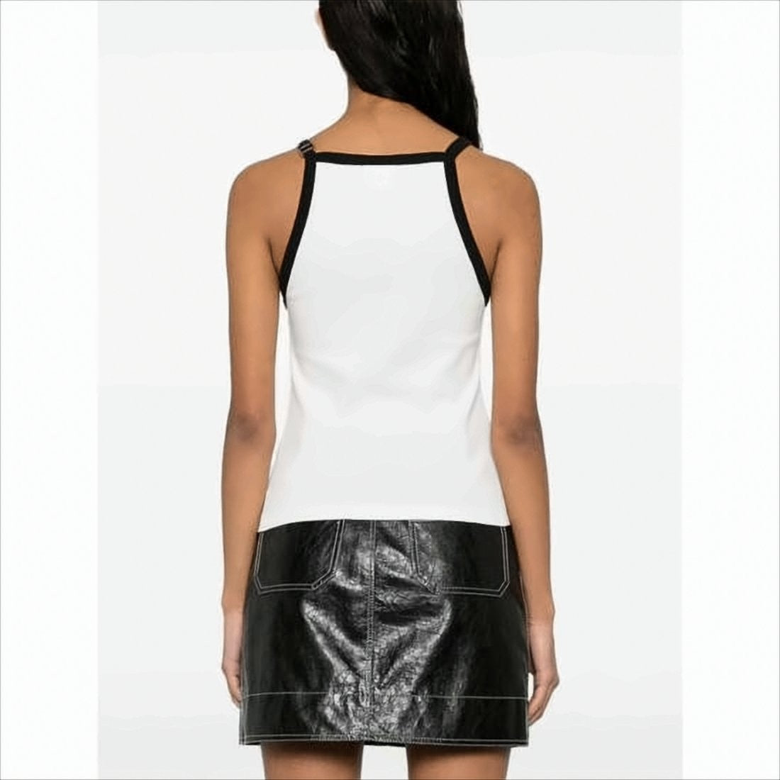 Fitted Sleeveless Top with Contrasting Straps